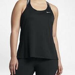Nike Women's Dri Fit Lightweight Cross Back Black Tank Top Size Small